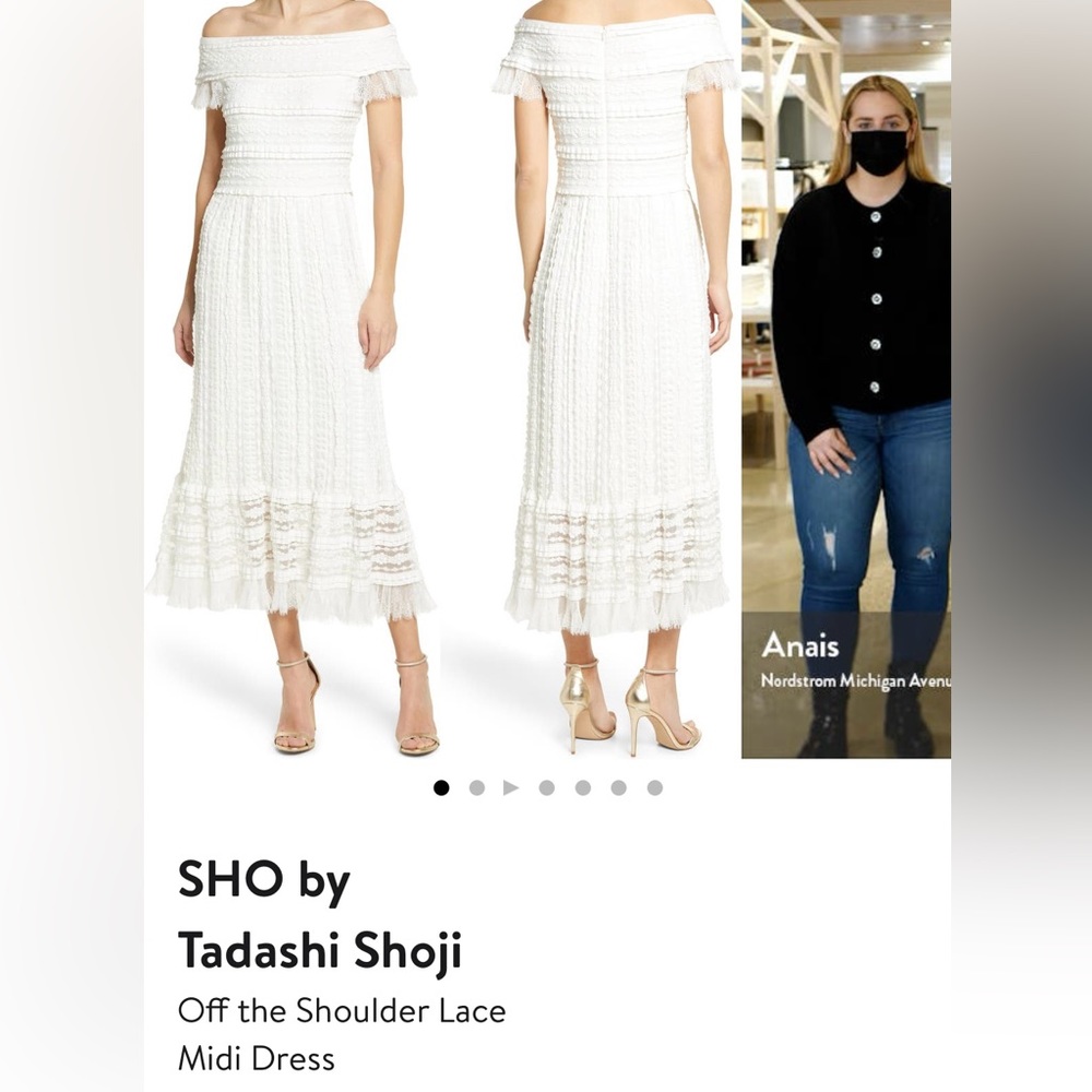 SHO by Tadashi Shoji off the shoulder midi dress